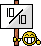 a pixel art illustration of a sign that says `` 10 % '' and a measuring tape .