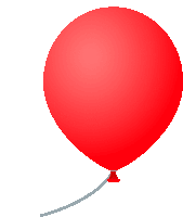 a large red balloon with a string attached to it