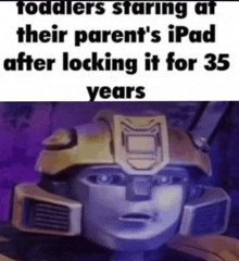 toddlers staring at their parents ipad after locking it for 35 years .