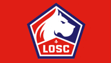 a logo for losc with a white horse in the center