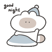 a drawing of a sheep with the words good night written above it