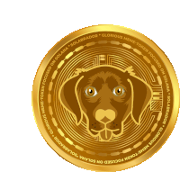 a gold coin with a picture of a dog on it