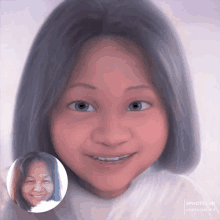 a picture of a girl 's face is displayed on a photolab website