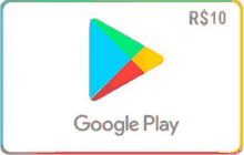 a google play gift card for r $ 10