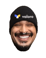 a man wearing a black beanie that says valoro