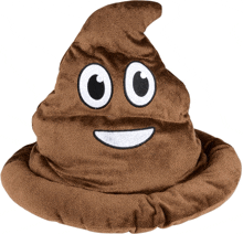 a stuffed poop with a smile on it 's face