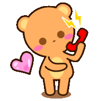 a teddy bear is talking on a red telephone