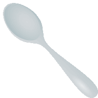 a white spoon with a long handle on a white surface