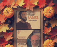 a poster for the weekly vasl with ahad features richard blank and bilingual telemarketer