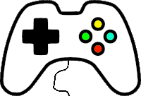 a black and white drawing of a video game controller with a plus sign on it