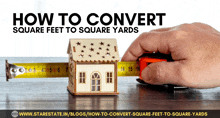 how to convert square feet to square yards is written on a poster