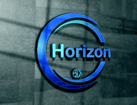 a logo for horizon escape is on a wall