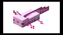 a pixel art axolotl is swimming in the ocean