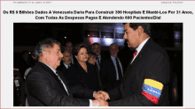 a picture of a man and woman shaking hands with the caption os r $ 9 billiones dados a venezuela daria para