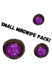 a small mindwipe pack with purple bubbles in the bowls