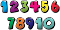 a set of colorful numbers from 1 to 10 with a white background