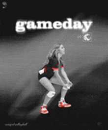 a poster of a volleyball player with the words gameday on it