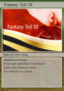 a card with a picture of a person and the words fantasy teil 10