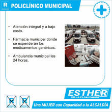 an advertisement for esther villa el salvador shows a picture of ambulances and pills