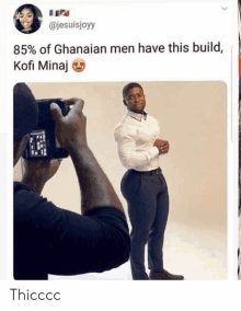 a man is taking a picture of a ghanaian man