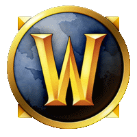 a gold letter w in a blue circle