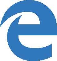 a blue and white logo with the letter e on it