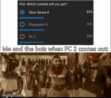 a screenshot of a poll asking which console you will get