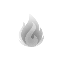 a gray flame on a white background that looks like a flower