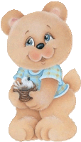 a teddy bear wearing a blue plaid shirt is holding a bird nest