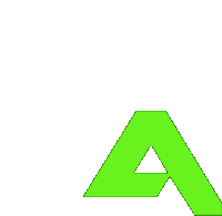 a green letter a with a triangle in the middle on a white background