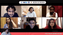 a group of people are on a video call with a paytm logo