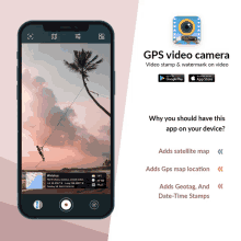 an advertisement for a gps video camera app on a smartphone