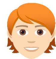 an icon of a person 's face with red hair and brown eyes