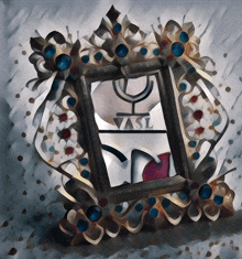 a painting of a picture frame with the word vasi on it