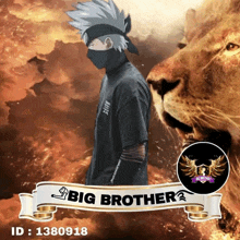 a picture of a man with a mask and a big brother banner