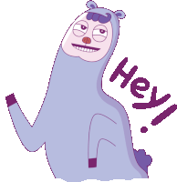 a cartoon drawing of a llama with the word hey behind it