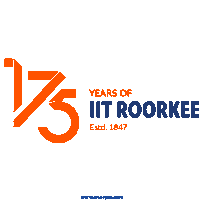 a logo for iit roorkee is shown in orange and blue