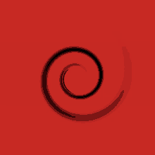 a black swirl on a red background