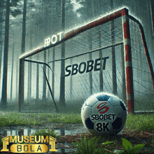 a soccer ball with sbobet 8k written on it