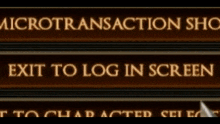 a sign that says exit to log in screen in gold