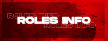 a red background with the words roles info written in white