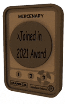 a brown card that says mercenary joined in 2021 award