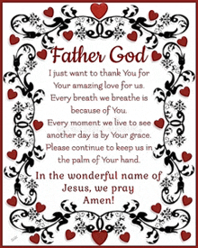 a poster that says father god in the wonderful name of jesus