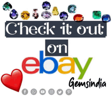 a poster that says check it out on ebay gemsinindia