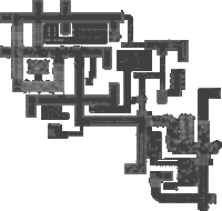 a black and white map of a building with a lot of buildings and stairs