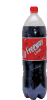 a bottle of freeway cola with a red cap on a white background