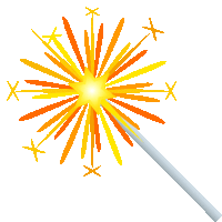 a cartoon drawing of a fireworks display with a white wand