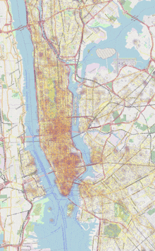 a large map of new york city shows a lot of roads