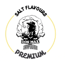 the logo for don max jarf juice salt flavours premium