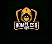 a logo for homeless crew with a hooded person